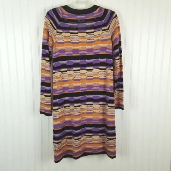 M Missoni NWT Long Sleeve Sweater Dress US 6 EU42 Multi Color Wool Blend 3D Knit - Picture 2 of 16